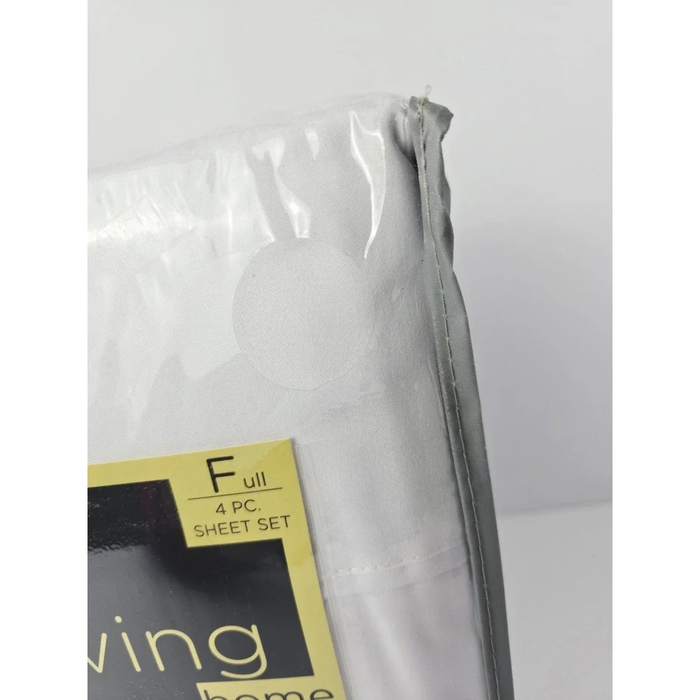Easy Living Double Brushed Microfiber sheet set white full 4 piece NEW